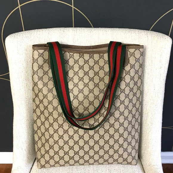 Authentic Gucci brown monogram coated canvas tote bag - Picture 6 of 16